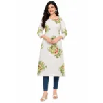 Sifny Women's Floral Printed Straight Kurta